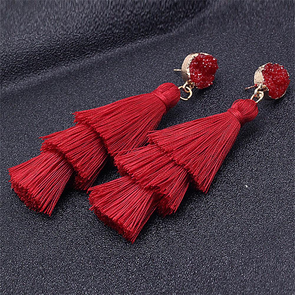 Women Fashion Bohemian Style Earrings Long Tassel Eardrop Dangle Earrings Fashion Jewelry