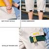 Casual Summer Men's Shorts Solid Straight Loose Cropped Pants Elastic Waist Sports Jogging Outwear Color Block Capri Trouser