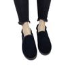 Fleece Autumn and Winter Casual Solid Color Average Size Low-top Flat Heel Round Head Suede Artificial Wool Black Women's Shoes