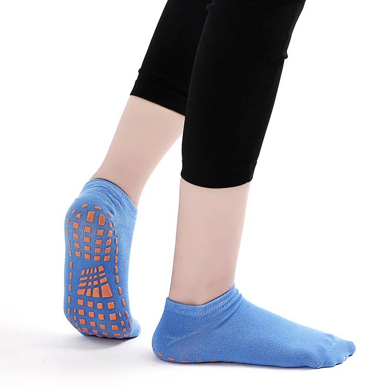 Indoor Yoga Pilates Trampoline Women s Socks Adult/Children Silicone Non Slip Cotton Socks Floor Foot Massage Ankle Socks M 30-34 синий