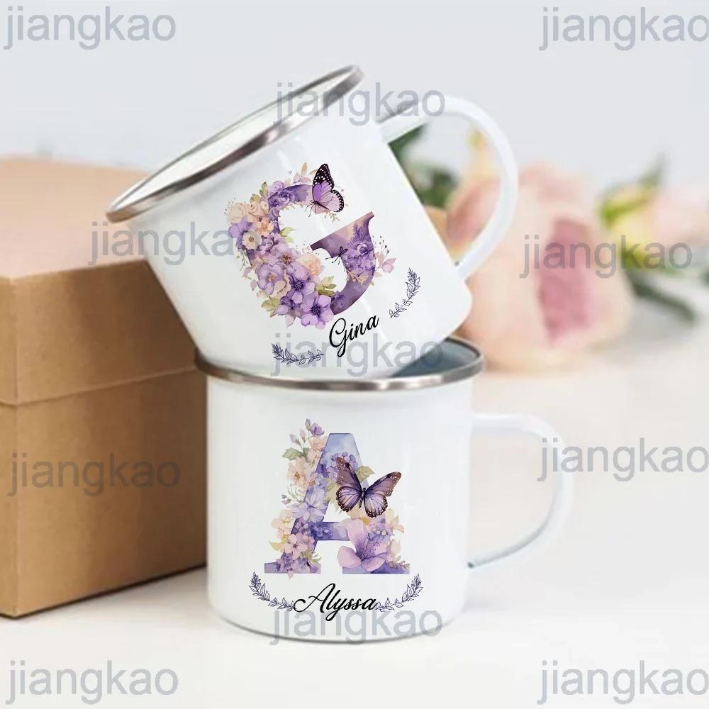 Personalisierte Tasse Floraler Initialen Name Tasse Individuelle Kaffee Heißschokolade Tassen Hochzeit Geburtstag Muttertag Weihnachten Geschenke für Sie