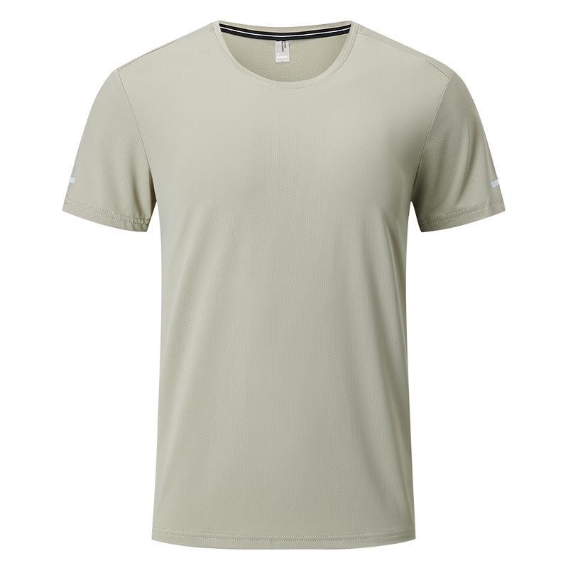 Atmungsaktives Herren-T-Shirt aus Eisseide-Netz: Schnelltrocknendes Sport-T-Shirt mit kurzen Ärmeln und Rundhalsausschnitt