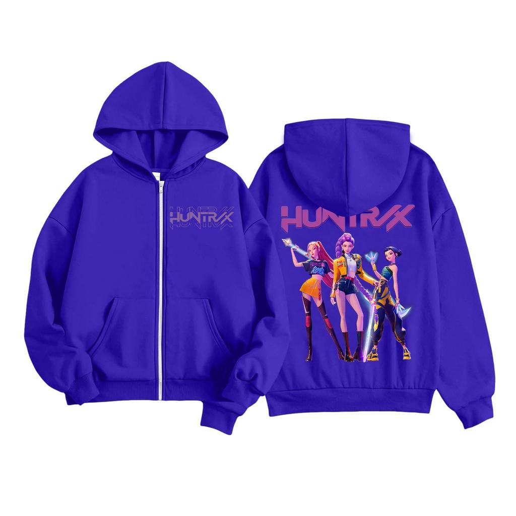 Kids Fashion Women's Lightweight Long Sleeve Zipper Hoodie Printed Hoodie With Pockets