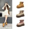 2576 Height increase 8 Martin boots Women's leather thick-soled autumn thin retro short boots New rhubarb boots