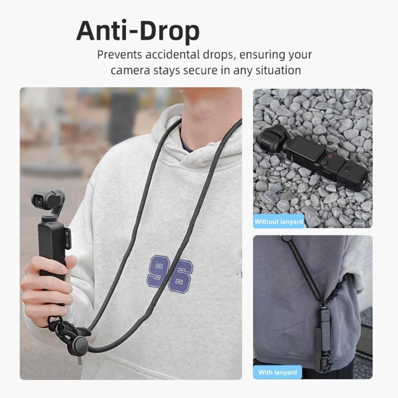 Verstellbares Kamera-Lanyard für Action-Kameras mit Schnellverschluss und 71-123 cm Nylonseil für Action-Kamera