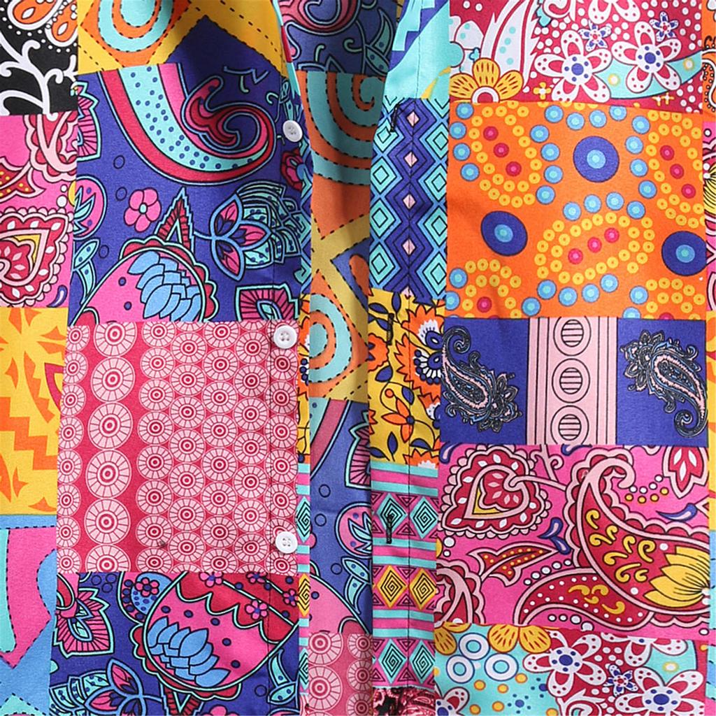 Cardigan à manches courtes pour hommes, chemise de plage hawaïenne à fleurs, chemise à col roulé pour hommes