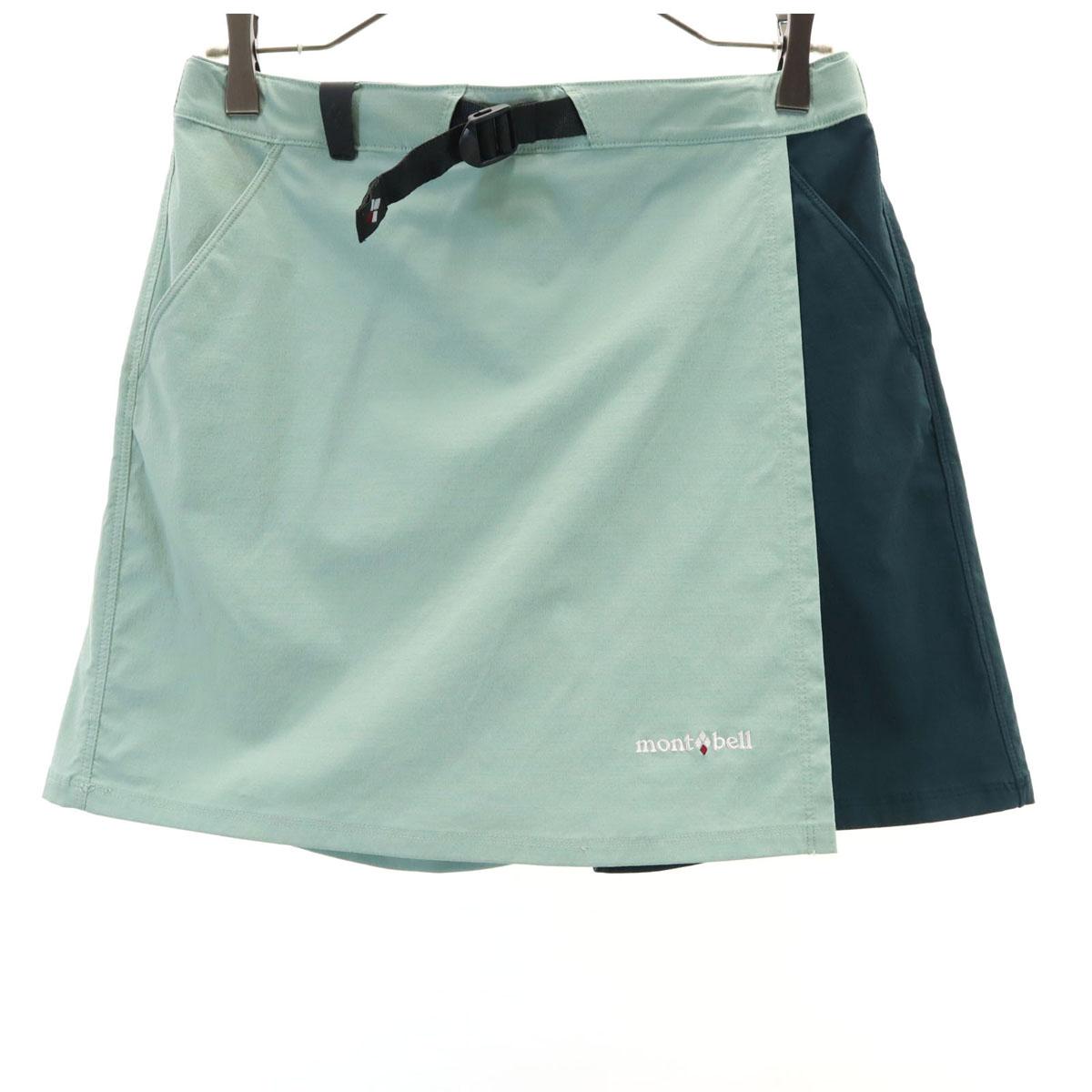 

mont-bell Мини длина OD Wrap Шорты-юбка M Сине-зеленый Юбка для улицы Женская Б/У