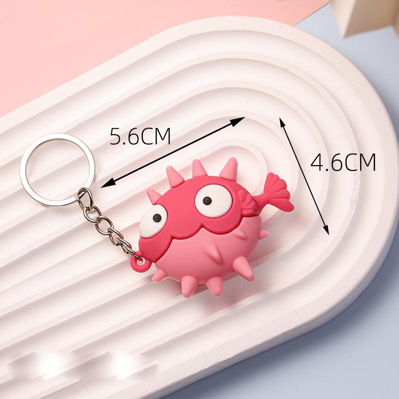 2Pcs/Bag Soft Marine Series Animal Keychain Simulation Octopus Hippocampus Gift Pendant Marine Animal Keychain Bag Decoration