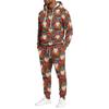 Men's Christmas Print Hoodie and Straight Leg Sweatpants 2 Piece Casual Outfit