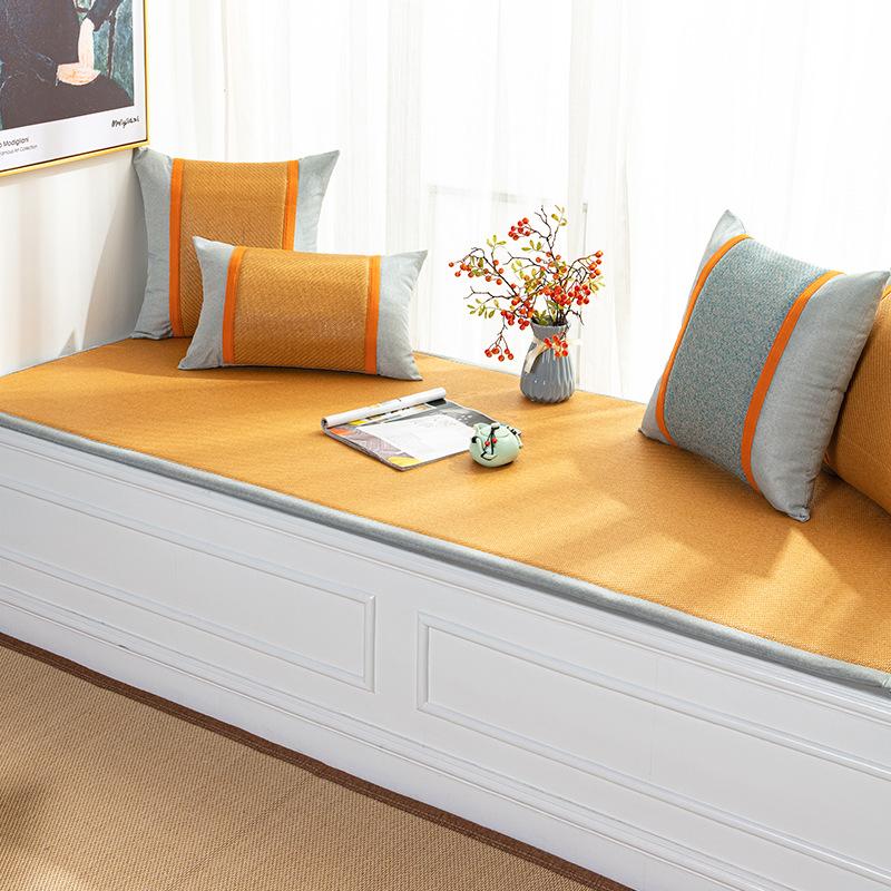 Summer Window Cushion Ledge Cushion Four Seasons Universal Ins Wind Ice Silk Rattan Mat Bay Window Decoration Balcony Cushions Blanket