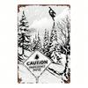 1pc 2D Flat Metal Sign Freeride Snowboard Plaque Sturdy Wall Art For Bars Bedrooms Restaurants Kitchens Home Decor 8x12