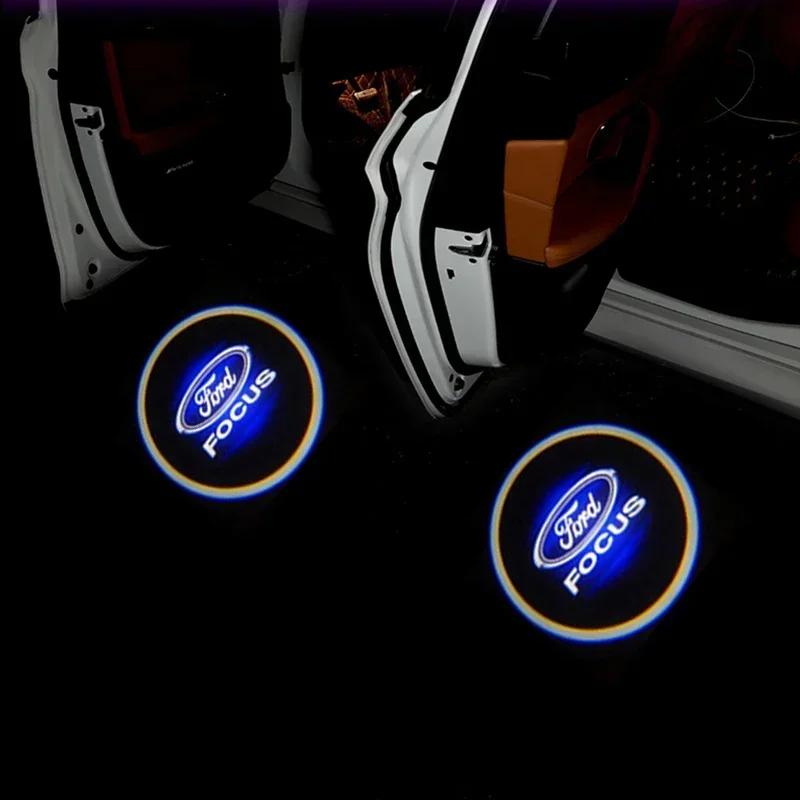 Car Sticker Ford New 2025 Hot Led Car Door Welcome Light Projector Lamp for Ford Mustang Shelby Focus Fusion Transit Fiesta Mond