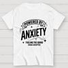 Powered By Anxiety Art Print Cotton Summer Casual Cool Loose T-Shirt