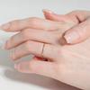 Solnsol 14K Simple Blue Diamond Pipe Ring Thin Ring