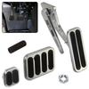 Gas Pedal w/Brake +Clutch Pad & 24"/36'' Throttle Cable Bracket Spring Kit XL Series Billet Aluminum Non-Slip Black/Silver
