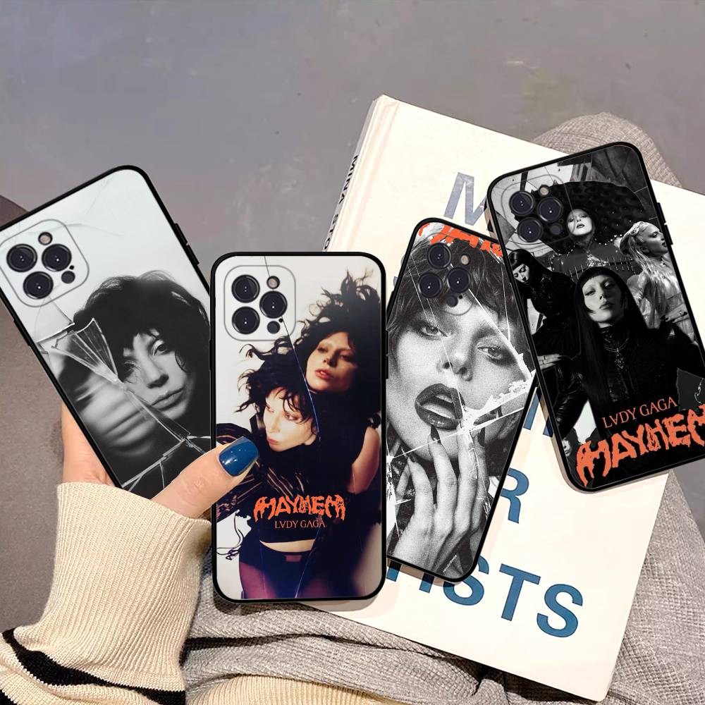 Coque de téléphone Singer L-Lady Gaga Pour IPhone 17 16 15 14 13 12 11 Pro Max Plus Mini Silicone Noir