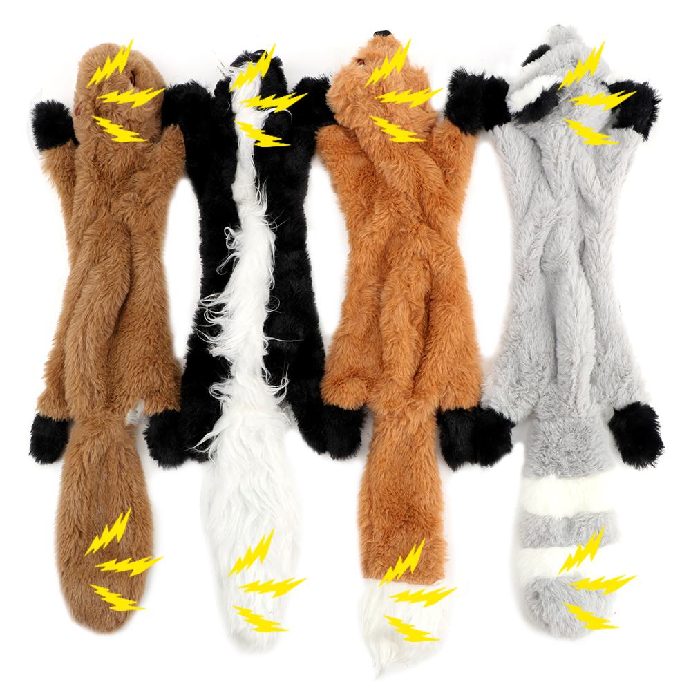 Squeaky Whistling Involved Squirrel Squirrel Raccoon Fox Skunk Animal Plush Toy Squeak Pet Dog Toys New Cute Plush Toys