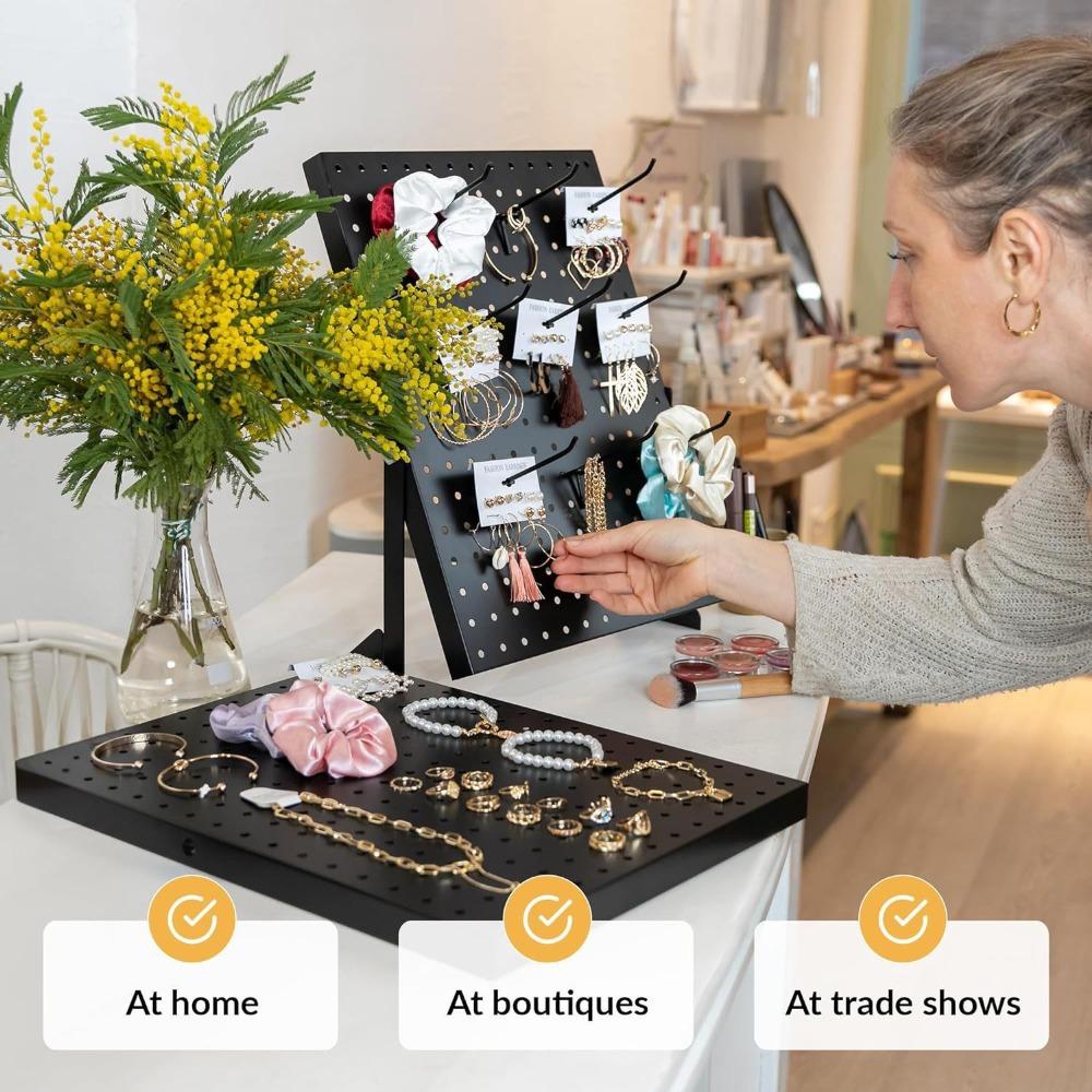 With 12 Peg Hooks Pegboard Display Stand Tabletop Display Organizer  For Selling Accessories