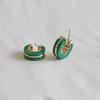 _DD67 Green Antique Hoop Earrings