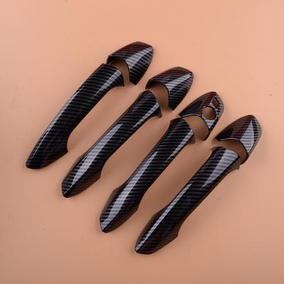 Preto exterior do carro maçaneta da porta capa guarnição conjunto lhd apto para mercedes benz w246 w204 w212 x204 w166 w117 fibra de carbono