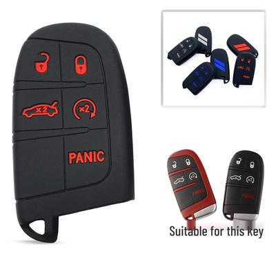 Silicone Car Key Cover, Fits Jeep & Dodge, Anti-Fall Design