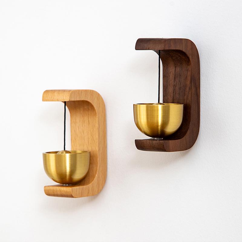 Japanese Style Copper Bell Door Chime - Suction Cup Wind Chime for Doorbell, Entrance, or Decorative Use
