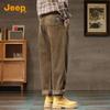 Jeep Men's Loose Fit Corduroy Straight Leg Pants