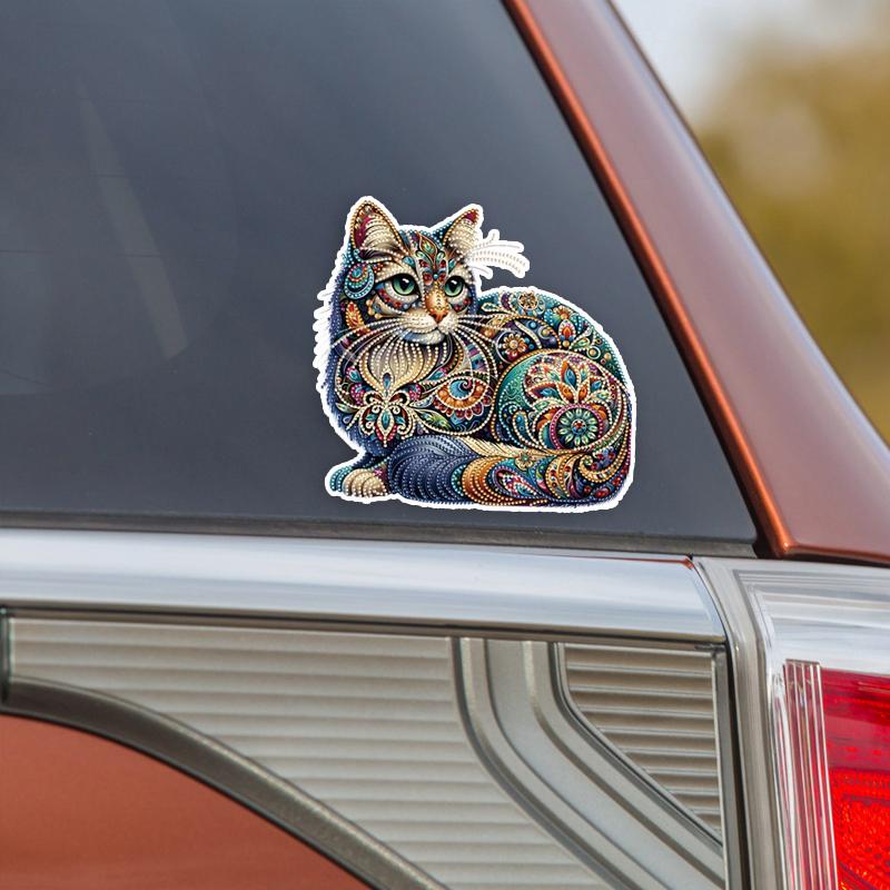 JT122#14x13.3cm Cat Car Stickers Creative Car And Motorcycle Stickers Scratch-resistant Stickers Decoration Motorcycle External Accessories