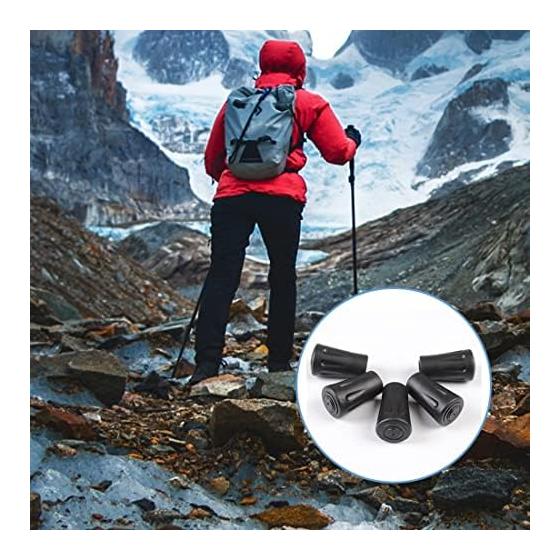 SAMCOS Trekking Pole Cap Set of 6 Rubber Cap Climbing Cane Stock Protection Rubber Cap Terminal Protection Cap Anti-slip Abrasion Resistant