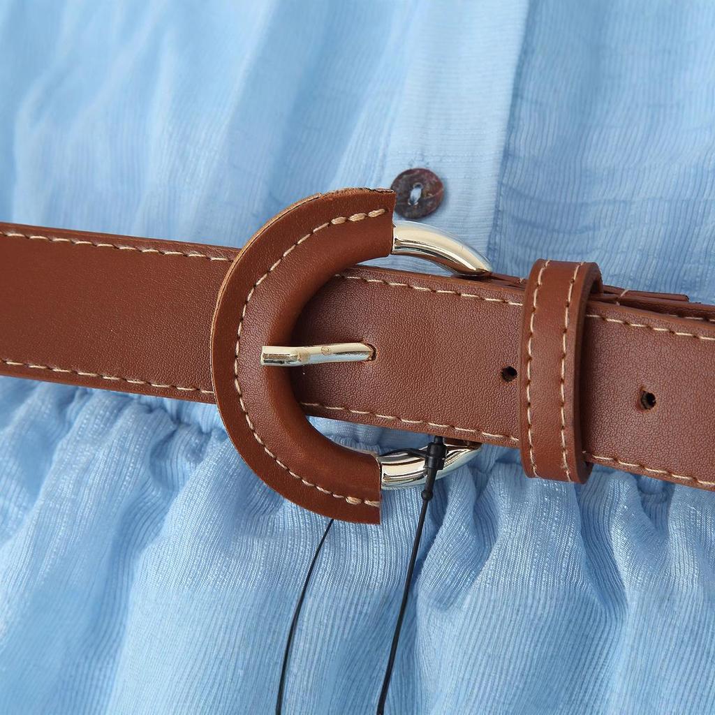 Spring 2025 Women's European & American Style Layered Belted Dress