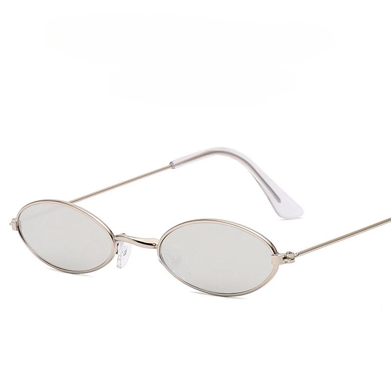 Vintage Retro Small Oval Sunglasses Woman Men Classic Vintage Brand Sunglasses Black Red Metal Color Sun Eyeglasses For Female Fashion Designer Style