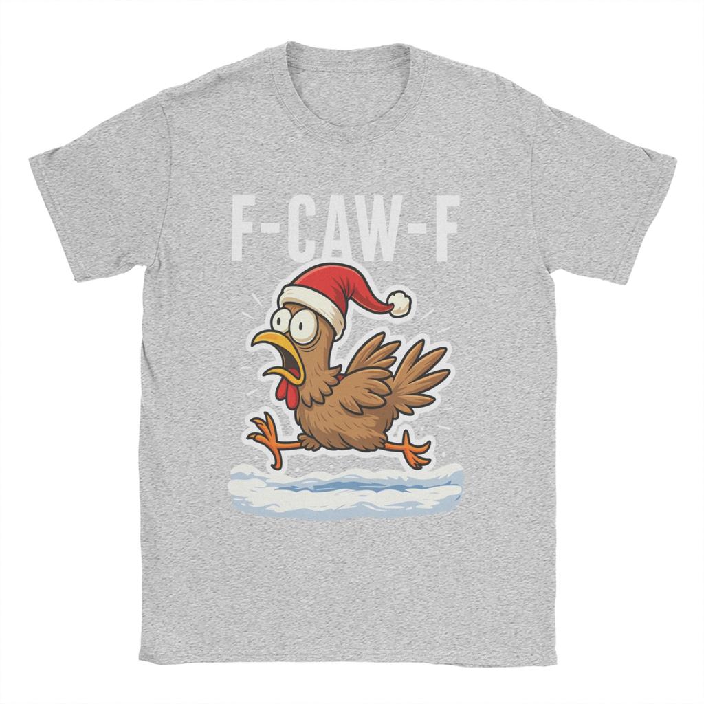 Awesome F Caw F Rooster Funny Bird Fcawf Chicken T-Shirt Men Crewneck Cotton T Shirts  Short Sleeve Tee Shirt Gift Idea Clothing