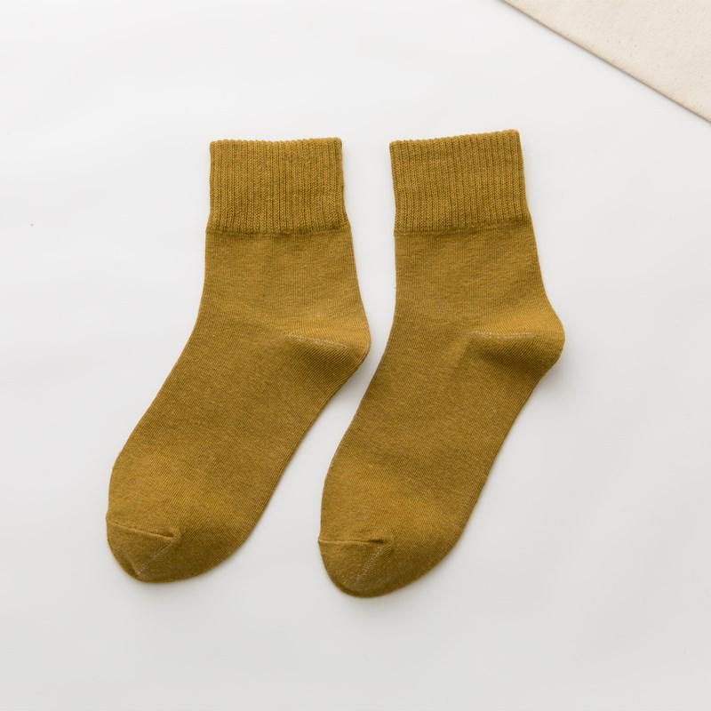 Spring/Summer Women's Mid-Calf Cotton Socks - Trendy Japanese/Korean Style, Candy Colors, Thick, Versatile