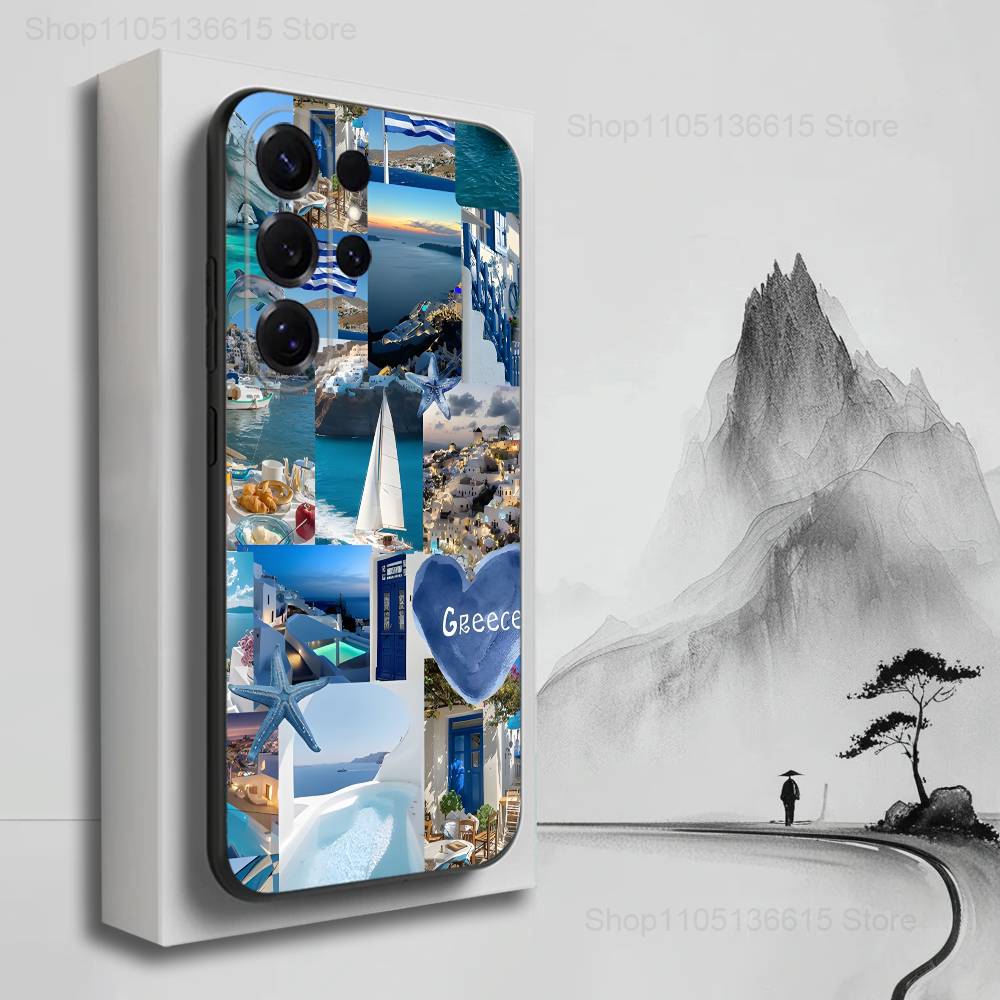 

Aegean Sea Art Greek Phone For Samsung S25,S10,S20,S10,S21,S9,S24,S23,Ultra,FE,Plus,Lite,Soft Silicone Black Cover SamsungS10