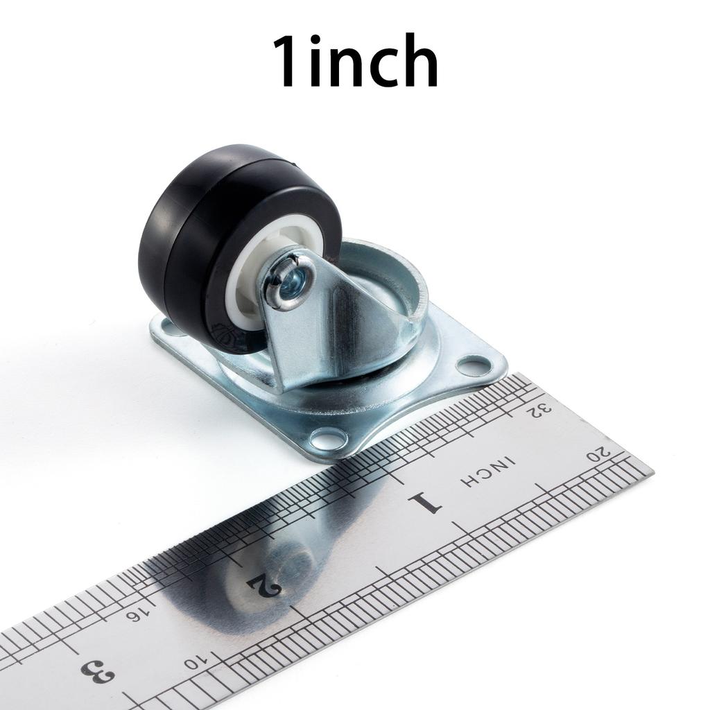 Zestaw 4 kółek meblowych z PVC 1"/1,25"/2" odpornych na zużycie, cichych, uniwersalnych, ciężkich, obrotowych kółek 360 stopni