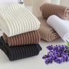 6 Pairs of Women's Solid Color Vertical Stripe Casual Style, Suitable for Casual Wear, Very Minimalist and Breathable Socks