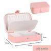 Portable PU Jewelry Box for Earrings, Necklaces, and Rings