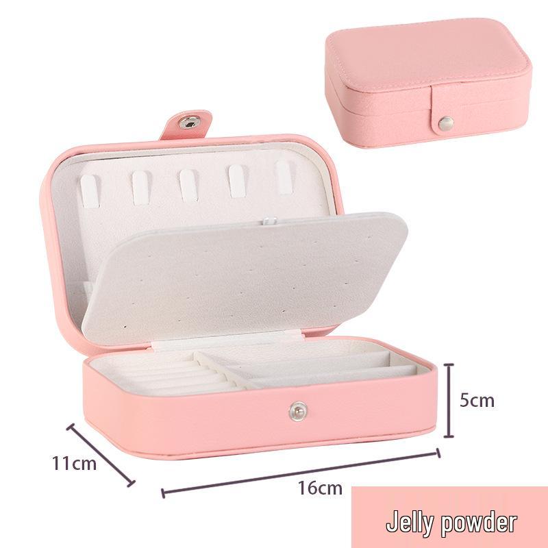 Portable PU Jewelry Box for Earrings, Necklaces, and Rings