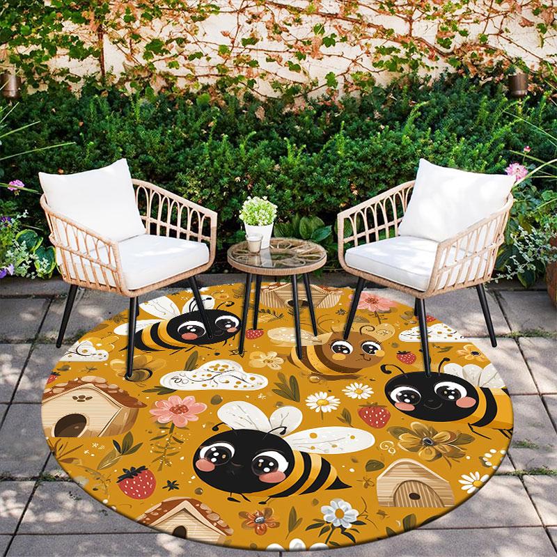 Animal Stickers Pattern Round rug,Carpet Rug for Living Room Bedroom Playroom ,Non-slip Floor Mat,Holiday Gifts and Birthday Gifts.