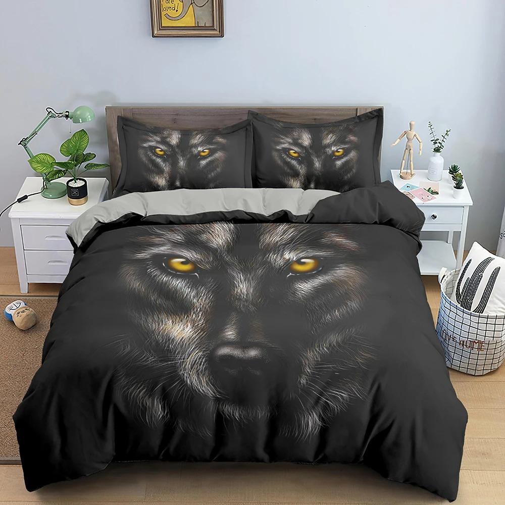 Moon Wolf Bohemia Cotton Duvet Cover 220x240 Winter Double Bed Set King Size Bedding Comforter Sets Soft Warm