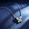 Phantom Butterfly Moissanite Necklace: S925 Sterling Silver, Eye-Shaped Diamond Collarbone Chain for Women, Elegant & Sweet Design