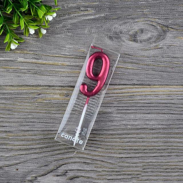 1 st Rött Vin Nummer Födelsedag Papper Tårtljus Barn Födelsedagsfest Bröllopstårta Ljus Favör Tillbehör Tårtdekorationer