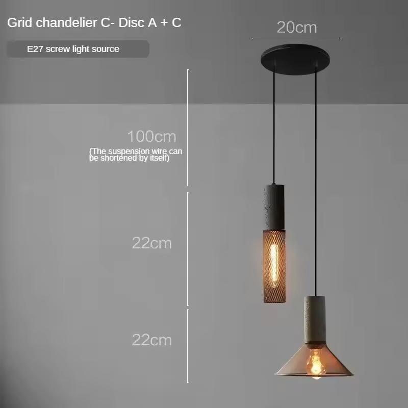 Vintage restaurant pendant light corridor cement column forged iron lampshade LED E27 coffee shop home decoration pendant light