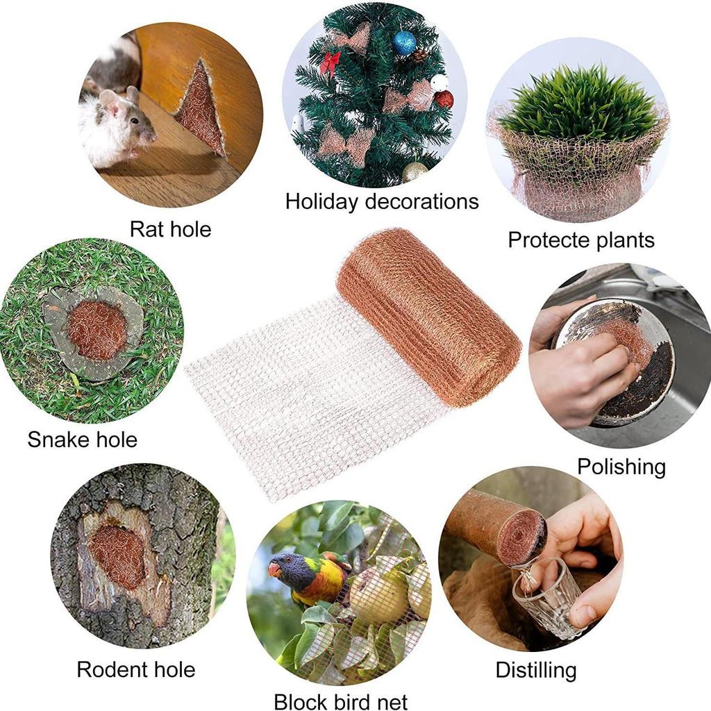 Copper Mesh for Rodent, Insect, and Wall Holes - Multi-Purpose Air, Vapor, and Liquid Filter Mesh