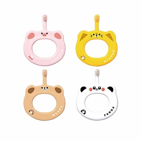 

Ci Baby Toothbrush, Small (Soft) with Animal-Patterned Rings, Set of 12 (Pig, Panda, Cat, Dog)