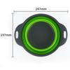Creative Green Silicone Round Folding Vegetable Fruits Washing Drain Basket Colander Strainer Collapsible Drainer Kitchen Tool