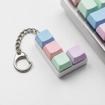 Colorful Keyboard Fidget Toys Mechanical Button Keyboard Clicker Keychain Creative Decompress Toy for Adults Work Stress Anxiety Relief