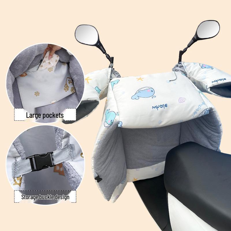 Winter Fleece-Lined Waterproof Electric Motorcycle Windshield