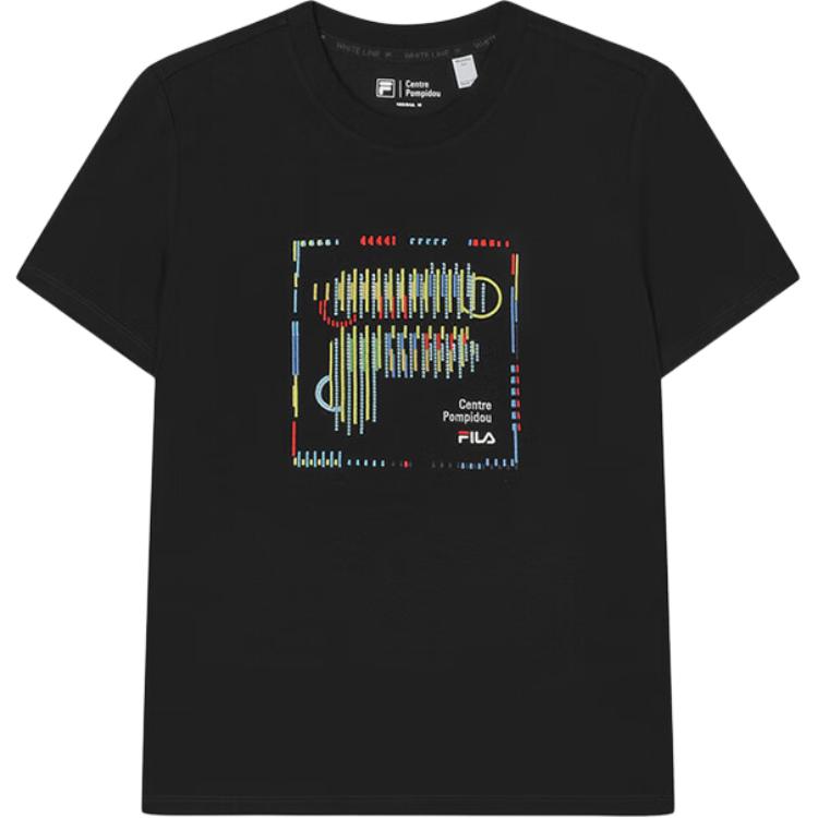 FILA Heritage Fashion Casual Simple Comfortable Round Neck Short Sleeve T-Shirt Women Tops Black F11W438115F-BK M