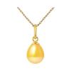 Pendentif - Pearls & Colors - Véritable Perle de Culture 7-8 mm - Or Jaune 375/1000 - Chaîne Argent 42 cm